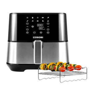 Cosori Stainless steel 5.5 Litre Air fryer with Dehydrate CP258  + Free Cosori Accessories