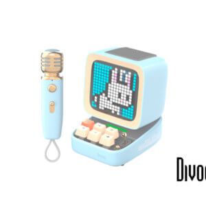 Divoom Ditoo-Mic Retro Pixel Art Game Bluetooth Speaker Microphone Karaoke Function – Blue