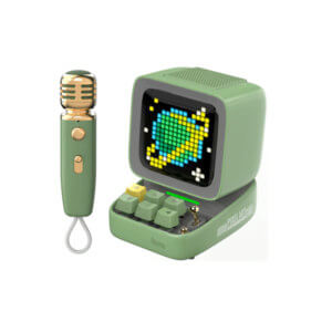 Divoom Ditoo-Mic Retro Pixel Art Game Bluetooth Speaker Microphone Karaoke Function – Green