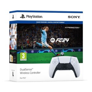 Sony Playstation 5 White DualSense Wireless Controller w/ EA Sports FC 24 Bundle