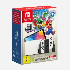 Nintendo Switch OLED Console – White Super Mario Bros. Wonder & 12 Month Subscription